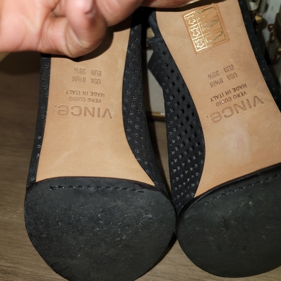Vince peep toe open back heels - Picture 5 of 11